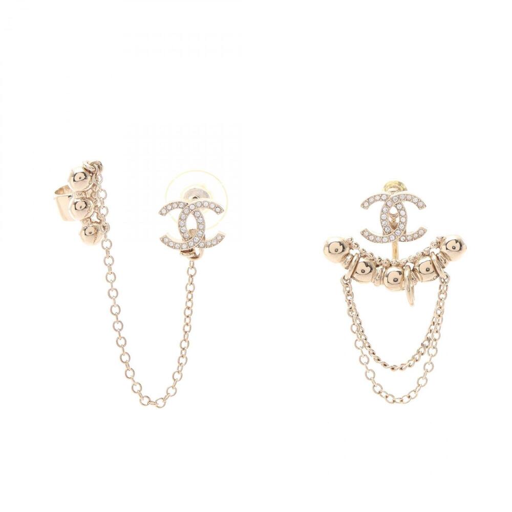 CHANEL White Logo Earrings